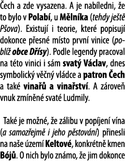 ech a zde vysazena  A je nab ledni,  e to bylo v Polab , u M ln ka (tehdy je t  P ova)  Existuj  i teorie, kter  pop   