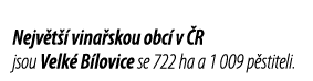 Nejv t   vina skou obc  v  R jsou Velk  B lovice se 722 ha a 1 009 p stiteli 