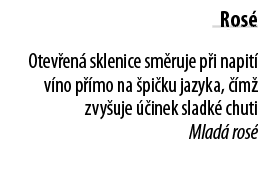 Ros  Otev en  sklenice sm ruje p i napit  v no p  mo na  pi ku jazyka,   m  zvy uje   inek sladk  chuti Mlad  ros  