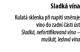 Sladk  v na Kulat  sklenka p i napit  sm ruje v no do zadn    sti  st Sladk , nefortifikovan  v na   mu k t, ledov  v   