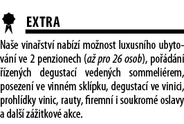  EXTRA Na e vina stv  nab z  mo nost luxusn ho ubytov n  ve 2 penzionech (a  pro 26 osob), po  d n    zen ch degustac   