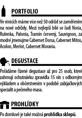  PORTFOLIO Ve vinic ch m me v ce ne  50 odr d se zam  en m na nov  odr dy  Mezi nejlep   b l  se  ad  Noria, Rulenka,   