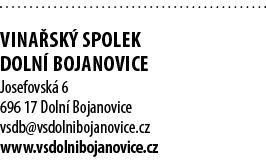  Vina sk  spolek Doln  Bojanovice Josefovsk  6 696 17 Doln  Bojanovice vsdb vsdolnibojanovice cz www vsdolnibojanovic   