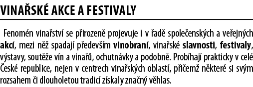 Vina sk  akce a festivaly Fenom n vina stv  se p irozen  projevuje i v  ad  spole ensk ch a ve ejn ch akc , mezi n      