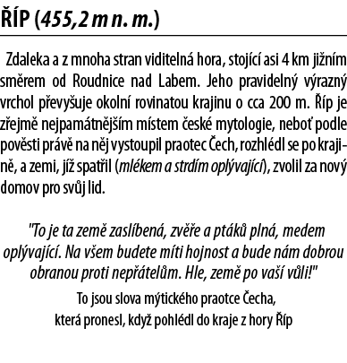   p (455,2 m n  m ) Zdaleka a z mnoha stran viditeln  hora, stoj c  asi 4 km ji n m sm rem od Roudnice nad Labem  Jeh   