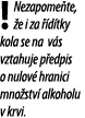  Nezapome te,  e i za   d tky kola se na  v s vztahuje p edpis o nulov  hranici mno stv  alkoholu v krvi  