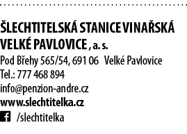   LECHTITELSK  STANICE VINA SK  VELK  PAVLOVICE , a  s  Pod B ehy 565 54, 691 06 Velk  Pavlovice Tel : 777 468 894 in   