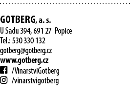  Gotberg, a  s  U Sadu 394, 691 27 Popice Tel : 530 330 132 gotberg gotberg cz www gotberg cz   VinarstviGotberg   vi   