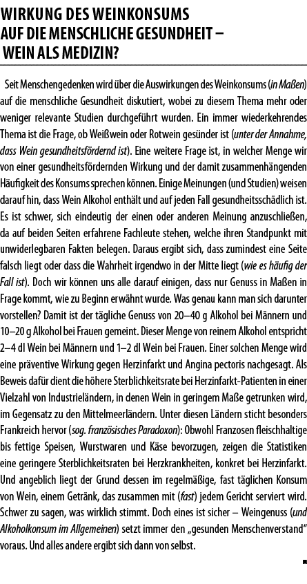 WIRKUNG DES WEINKONSUMS  AUF DIE MENSCHLICHE GESUNDHEIT   WEIN ALS MEDIZIN  Seit Menschengedenken wird  ber die Auswi   