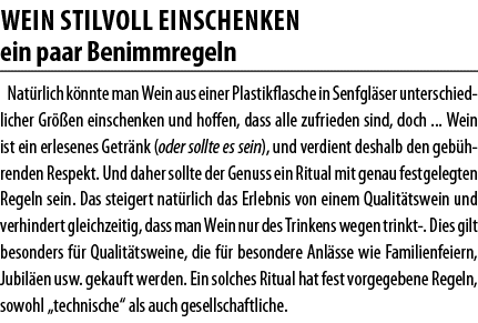 WEIN STILVOLL EINSCHENKEN ein paar Benimmregeln Nat rlich k nnte man Wein aus einer Plastikflasche in Senfgl ser unte   