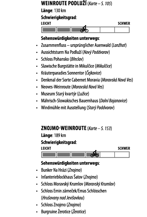WEINROUTE PODLU   (Karte   S  105) L nge: 130 km Schwierigkeitsgrad:  Sehensw rdigkeiten unterwegs:   Zusammenfluss     