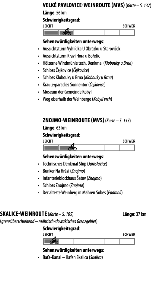 VELK  PAVLOVICE-WEINROUTE (mvs) (Karte   S  137) L nge: 56 km Schwierigkeitsgrad:  Sehensw rdigkeiten unterwegs:   Au   