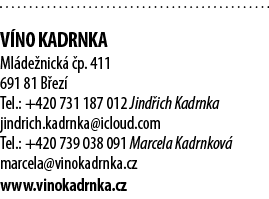  V no Kadrnka Ml de nick   p  411 691 81 B ez  Tel : +420 731 187 012 Jind ich Kadrnka jindrich kadrnka icloud com Te   