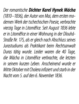 Der romantische Dichter Karel Hynek M cha (1810 1836), der Autor von Mai, dem ersten modernen Werk der tschechischen    
