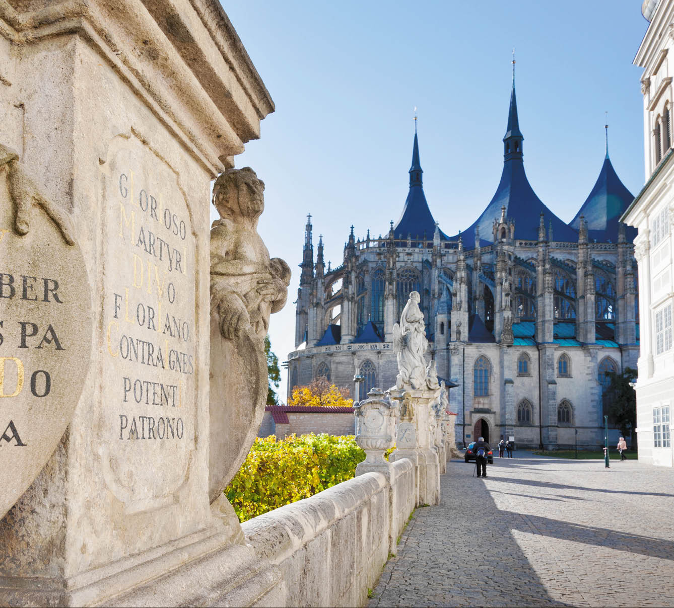  terrace with statues, Jesuit college, Central Bohemia, Kutna Hora, Czech republic, Europe