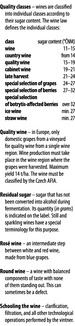 Quality classes   wines are classified into individual classes according to their sugar content  The wine law defines   