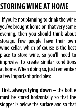 STORING WINE AT HOME If you re not planning to drink the wine you ve brought home on that very same evening, then you   