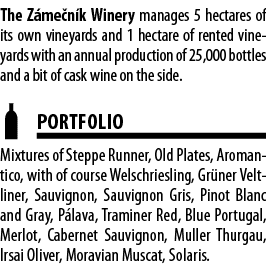 The Z me n k Winery manages 5 hectares of its own vineyards and 1 hectare of rented vineyards with an annual producti   