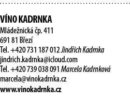  V no Kadrnka Ml de nick   p  411 691 81 B ez  Tel  +420 731 187 012 Jind ich Kadrnka jindrich kadrnka icloud com Tel   