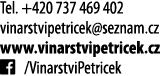 Tel  +420 737 469 402 vinarstvipetricek seznam cz www vinarstvipetricek cz    VinarstviPetricek